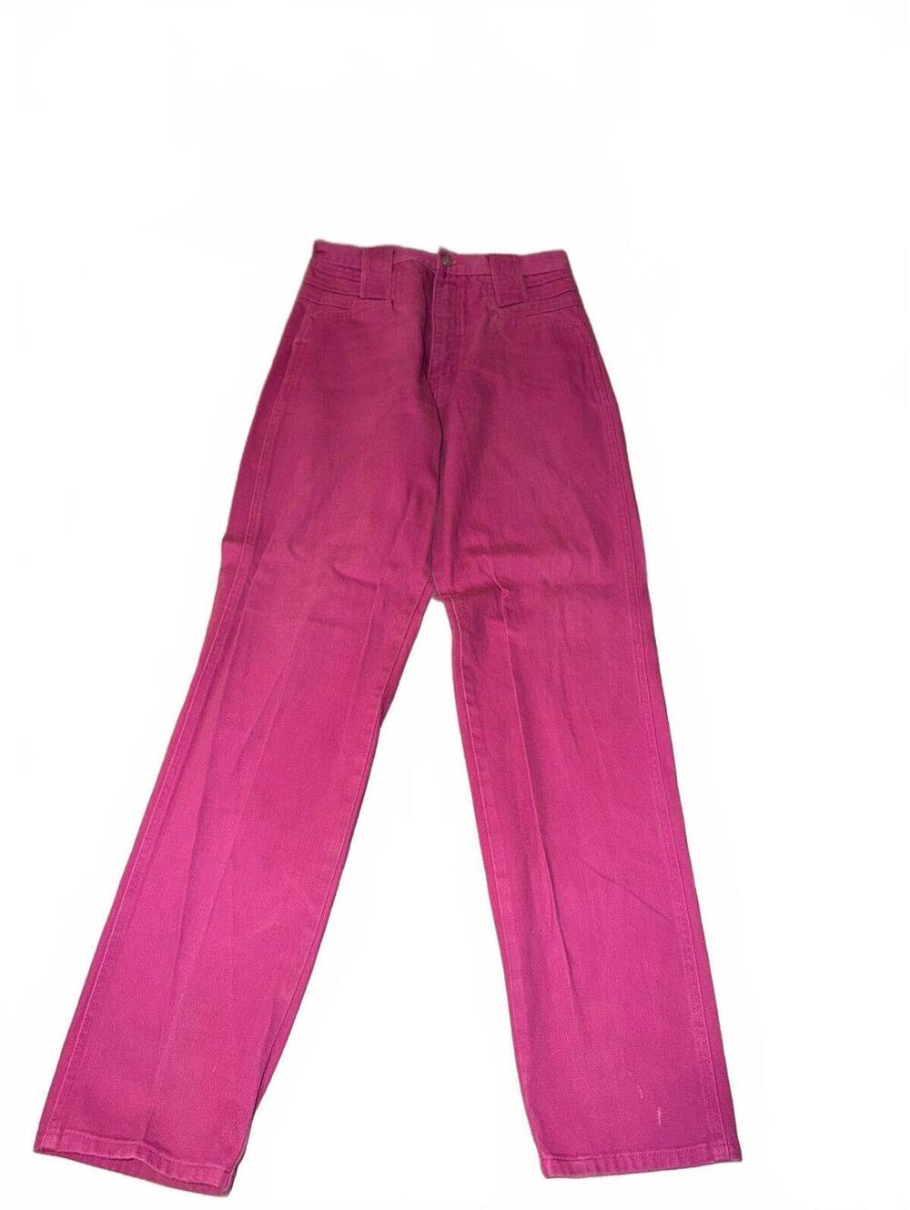 Vintage Wrangler Pink High-Waisted Straight Leg Jeans Size 13 X 36